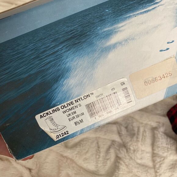 Sperry Acklins Olive Nylon corduroy fold over lace-up sneaker boots WITH BOX - Picture 9 of 9